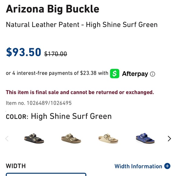 Birkenstock Arizona Big Buckle Natural Leather Patent Size 6 NEW - Picture 4 of 11